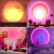 Sunset Lamp Projection, Sunset Night Light Rainbow Projector 180° 16 Color Changing 4 Modes, Vlog, Photography, Decorative, Party Decor,